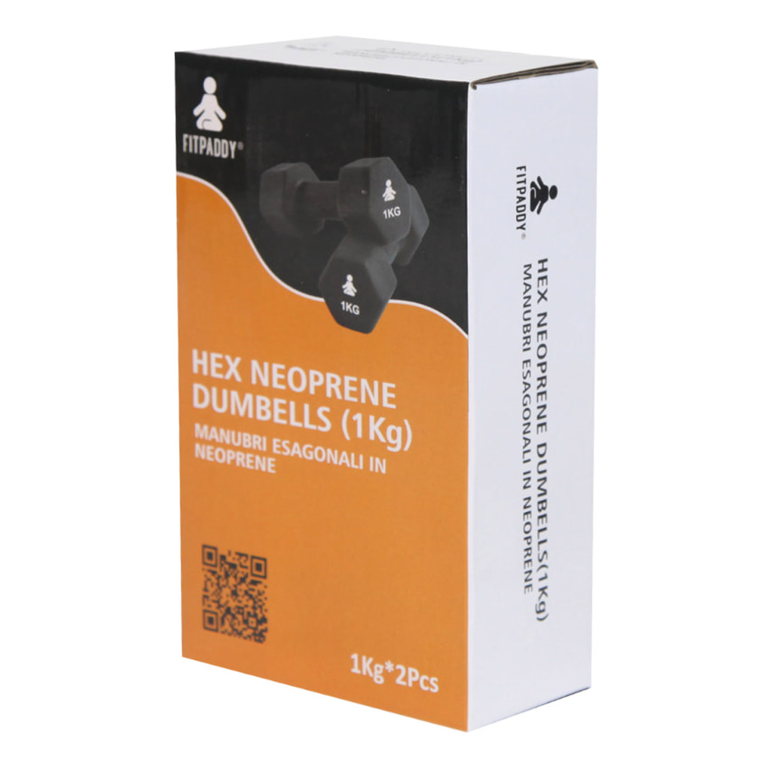 Fitpaddy – Dumbbells 1 kg / Manubrio 1 kg (Set de 2x 1kg) (DB2X1BK) – Image 5