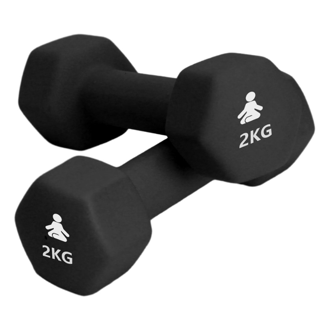 Fitpaddy – Dumbbells 2 kg / Manubrio 2 kg (Set de 2x 2kg) (DB2X2BK)
